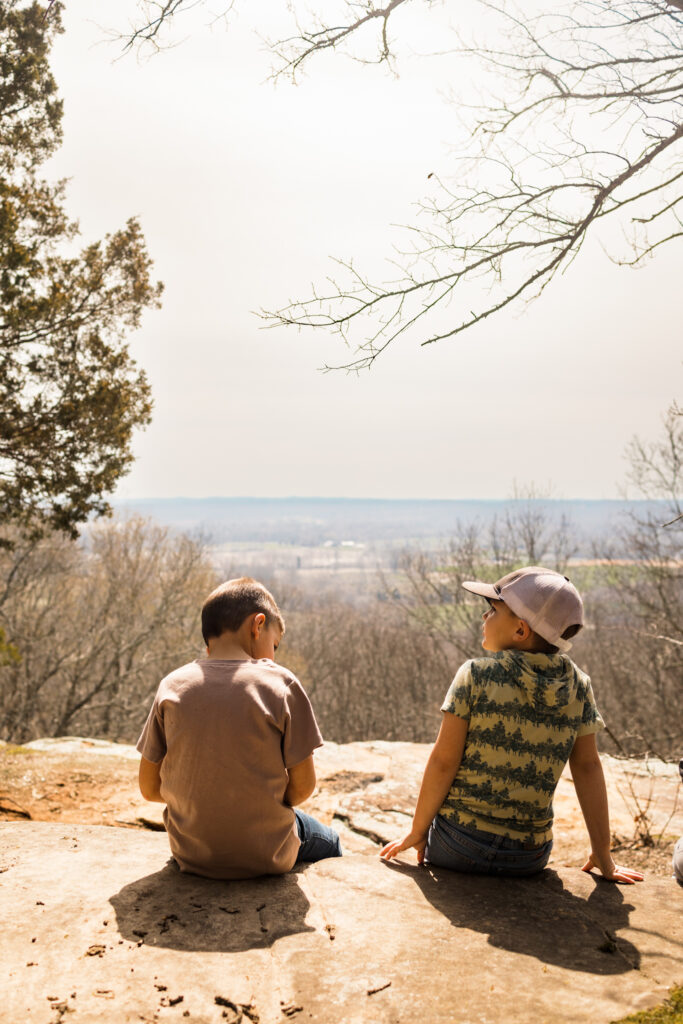 Rest break at the top of the bluffs